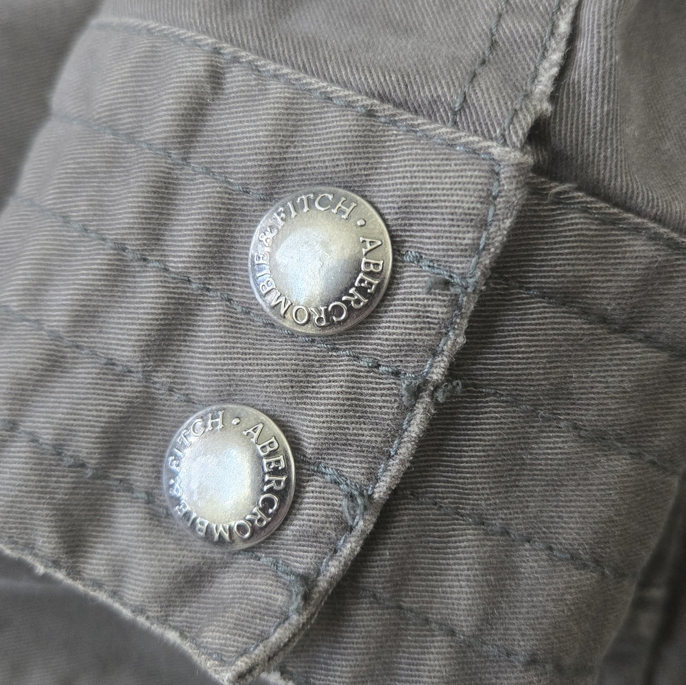 A&F Army Green Hooded Jean Jacket - Picture 4 of 10